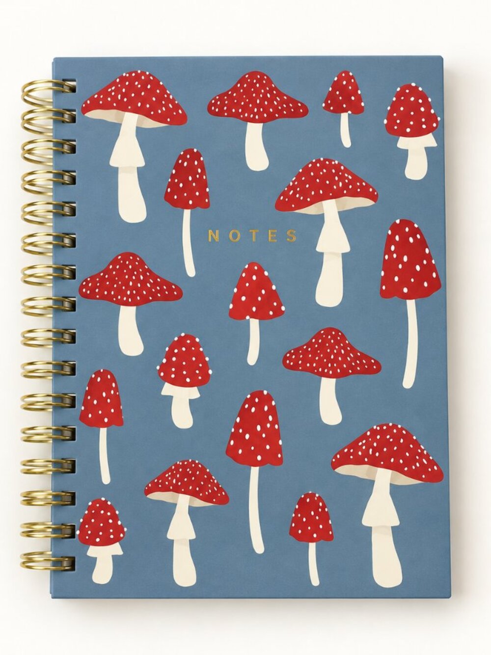 Lady Jayne Mushroom Spiral Notebook Blue Red Cottagecore Lined Journal NWT
